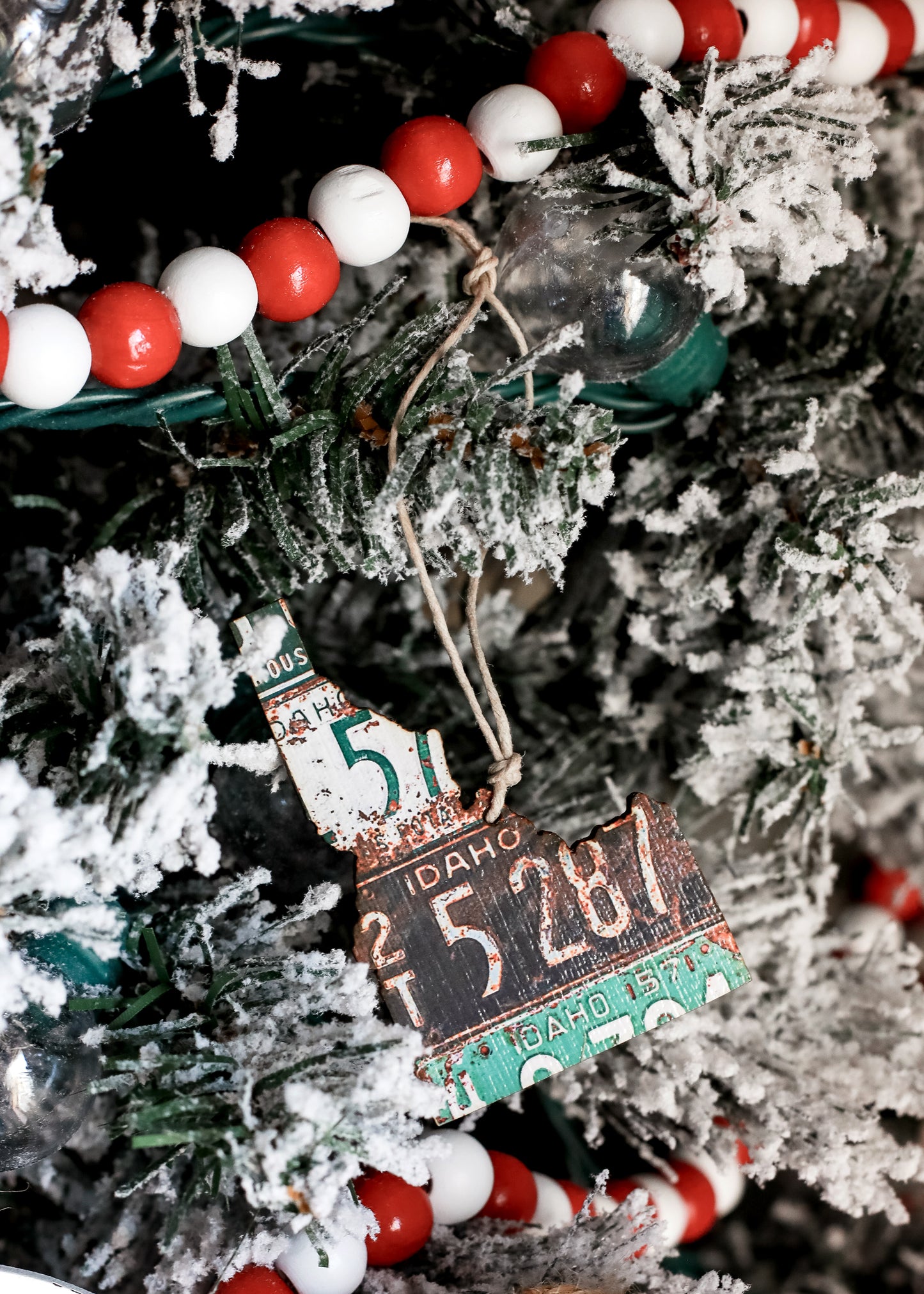 Idaho Vintage License Plate Christmas Tree Ornament