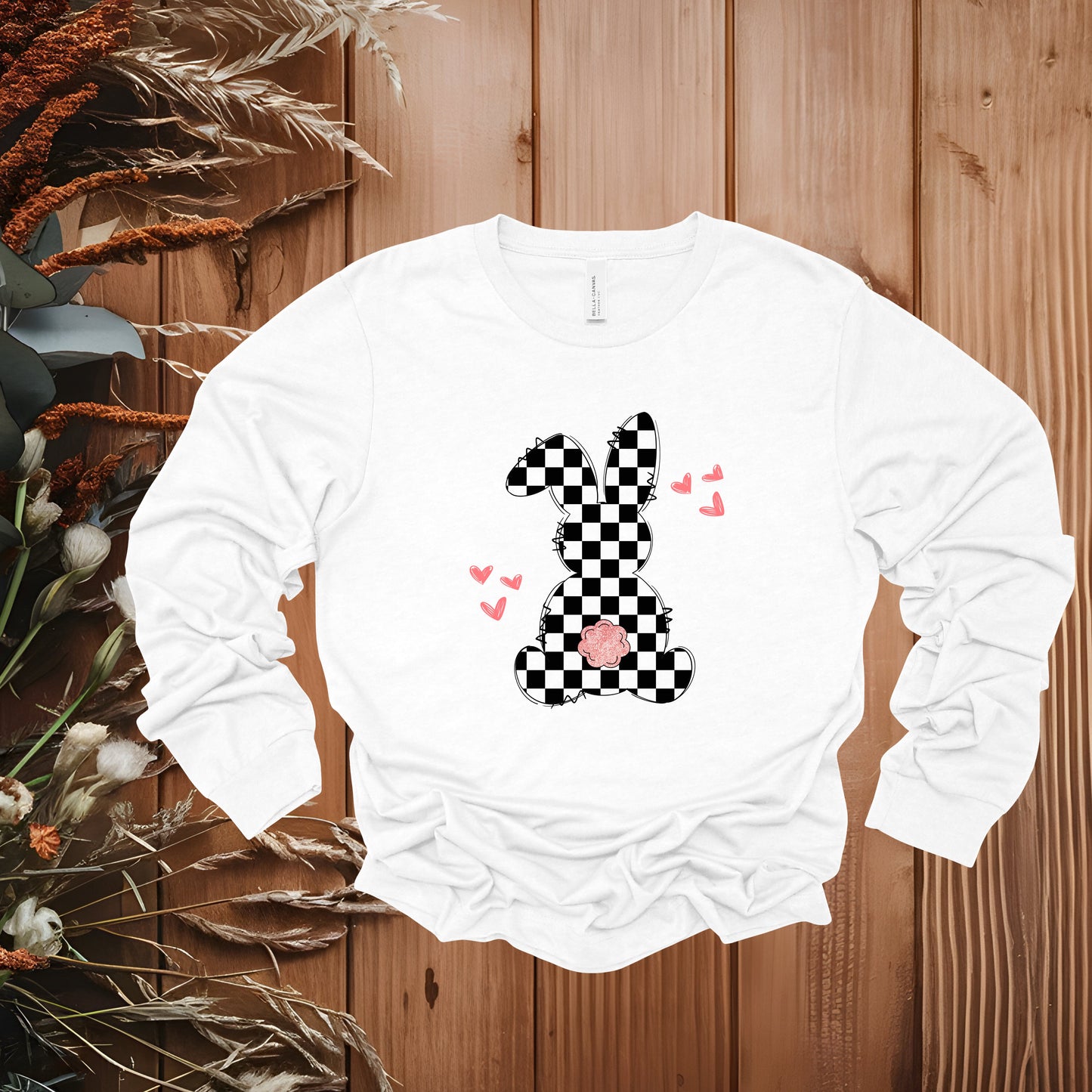 Black and White Checkered Bunny-Adult