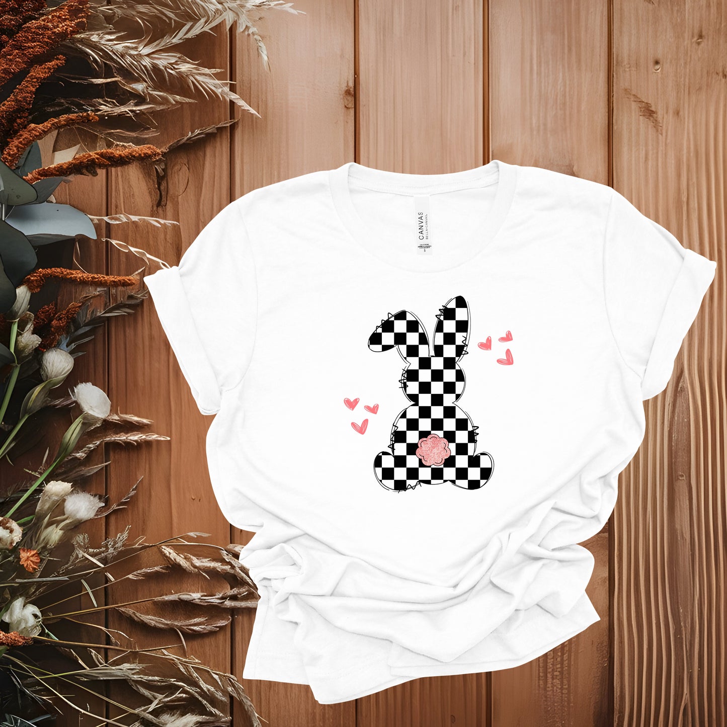 Black and White Checkered Bunny-Adult