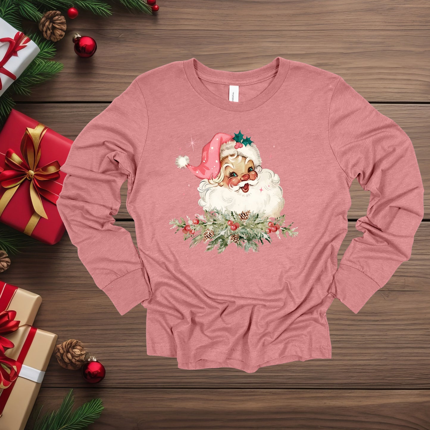 Retro Pink Santa