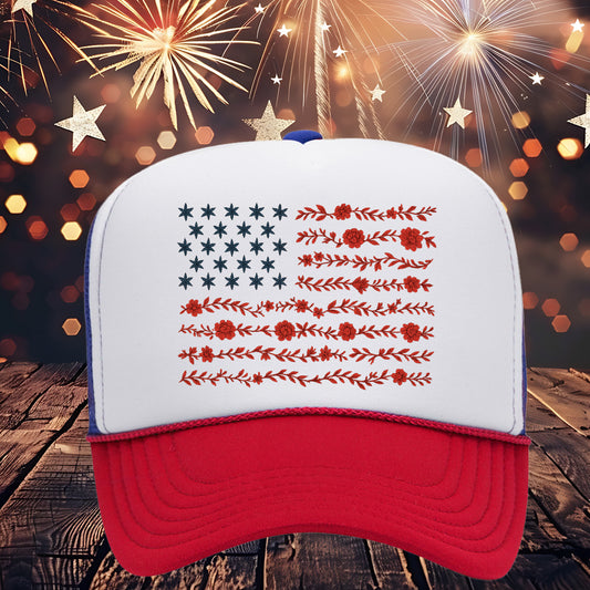 Floral American Flag