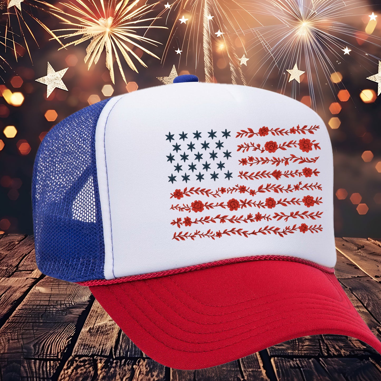 Floral American Flag