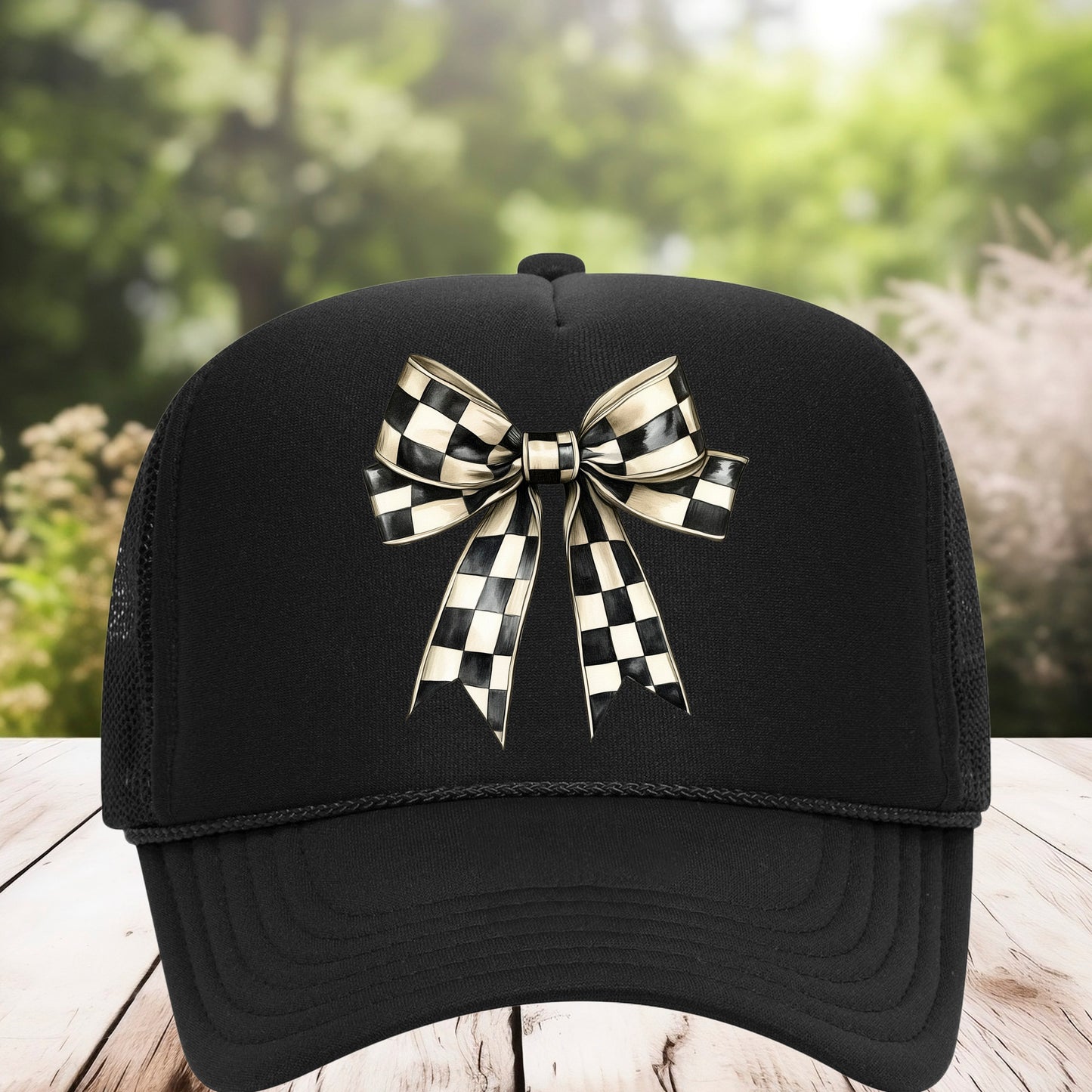 Black & White Checkered Bow