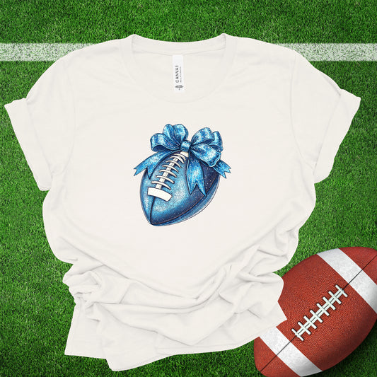 Faux Blue Glitter Football