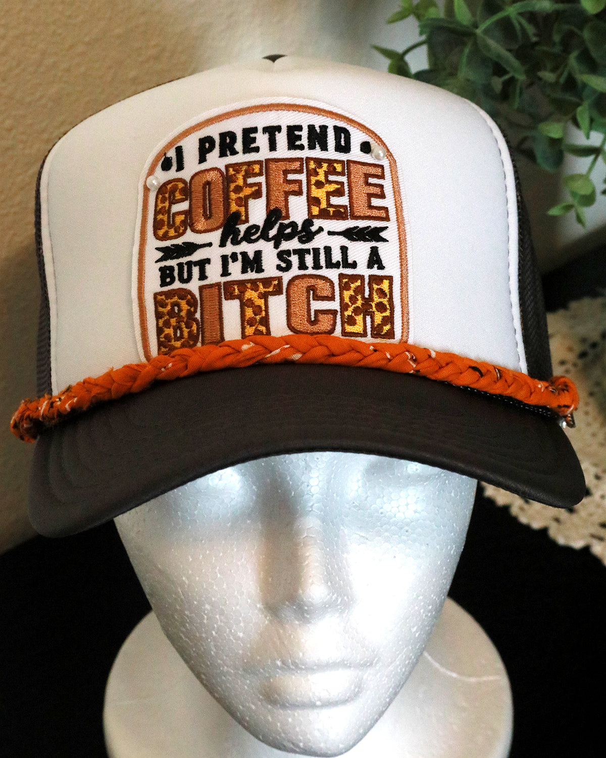 Simple Braided Bandana Trucker Hat Chain