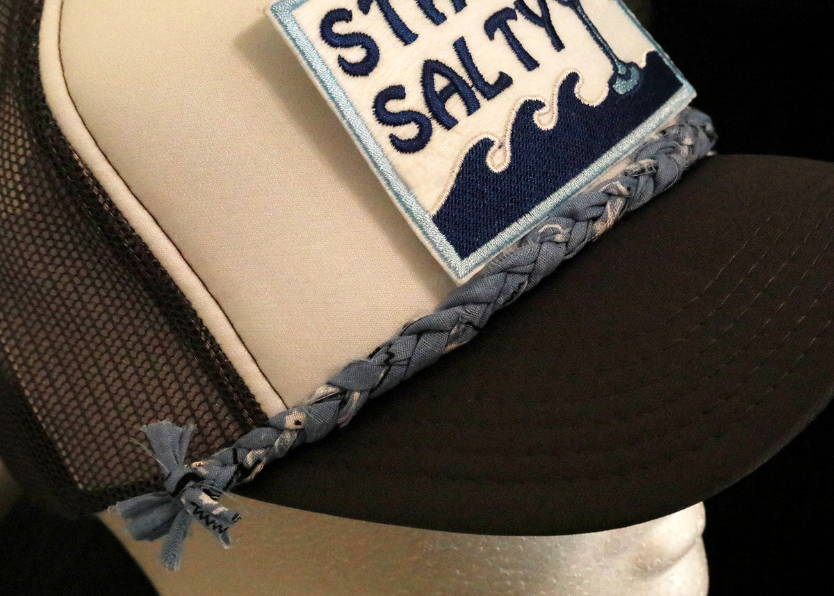 Simple Braided Bandana with Tied Ends Trucker Hat Chain