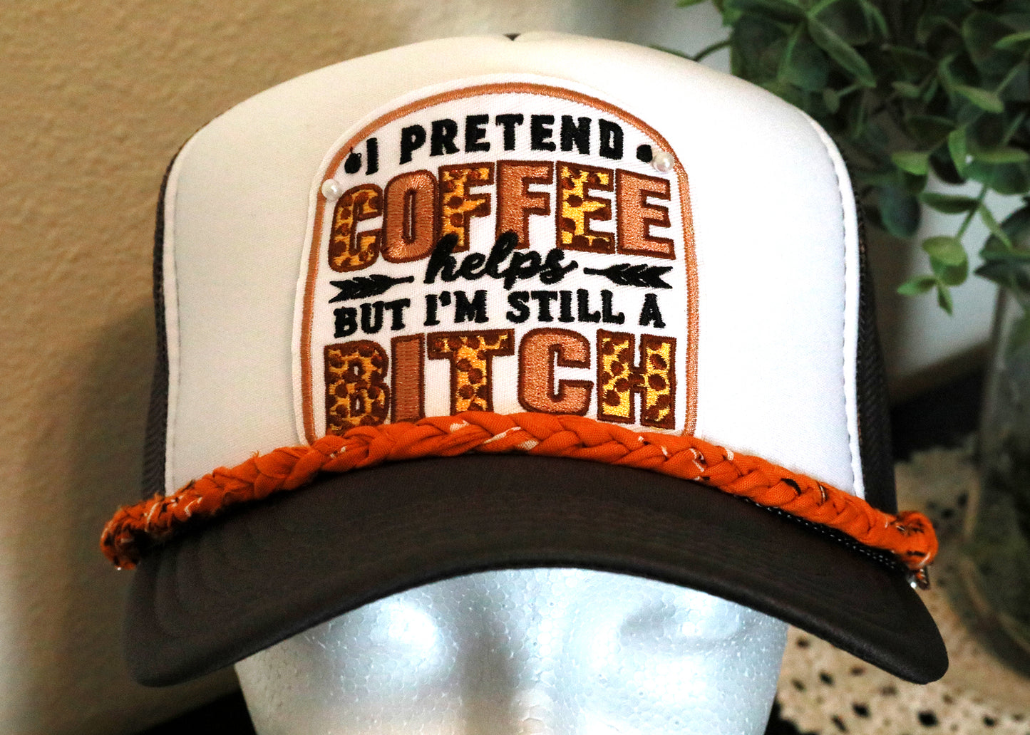 Simple Braided Bandana Trucker Hat Chain