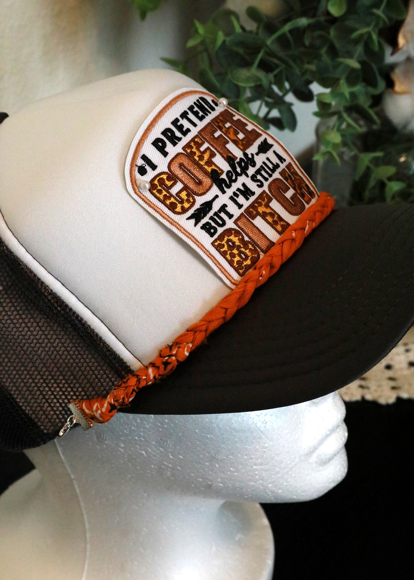 Simple Braided Bandana Trucker Hat Chain