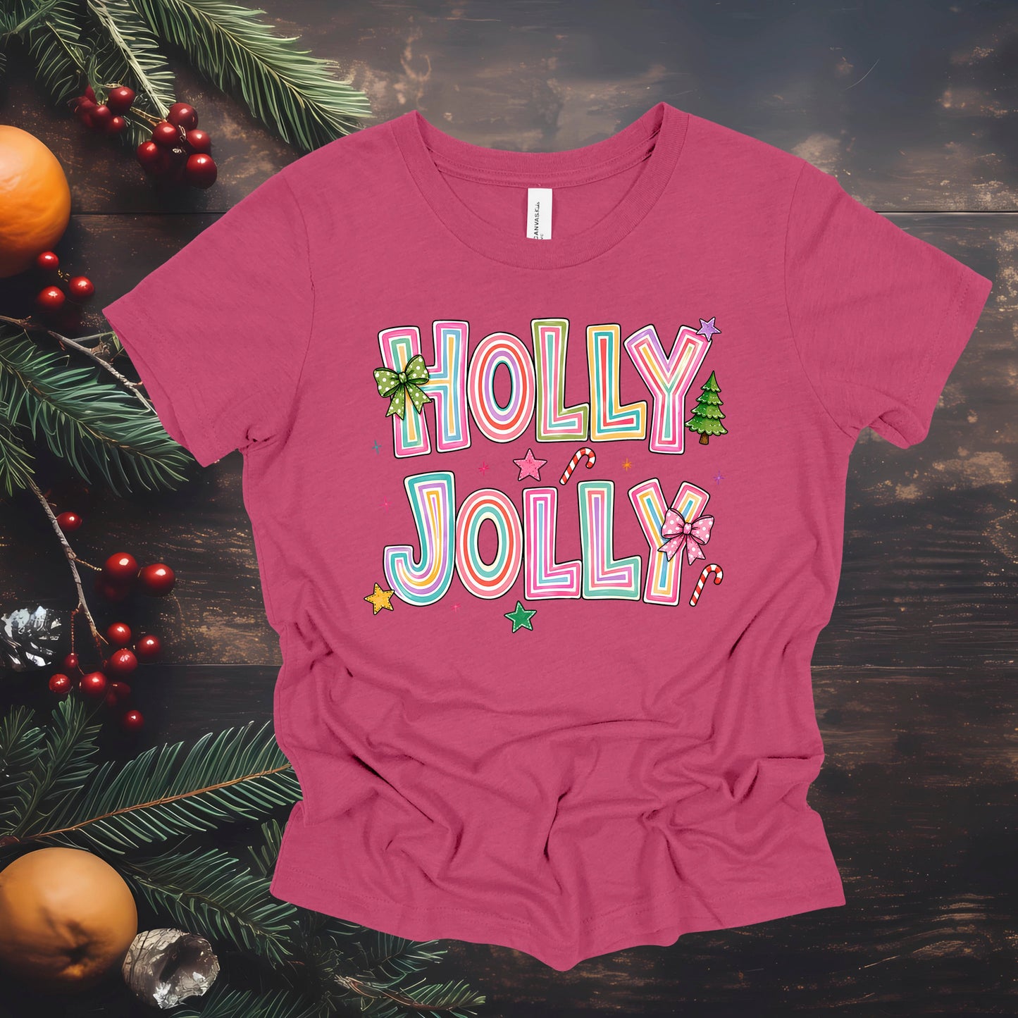 Colorful Holly Jolly (Multiple Color Choices)