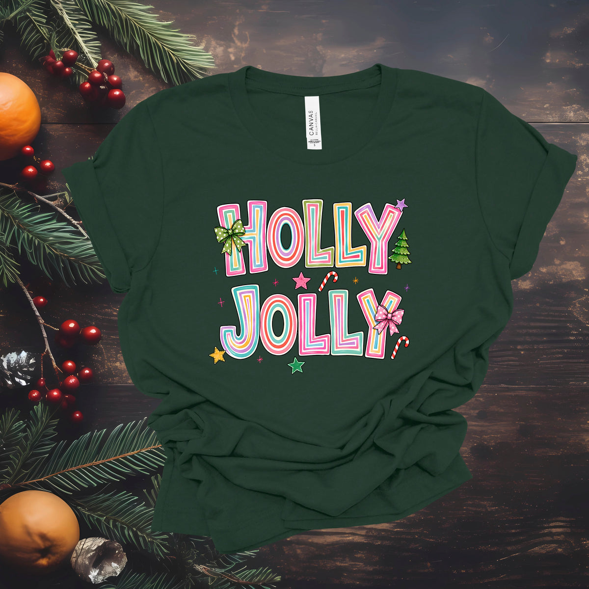 Colorful Holly Jolly (Multiple Color Choices)