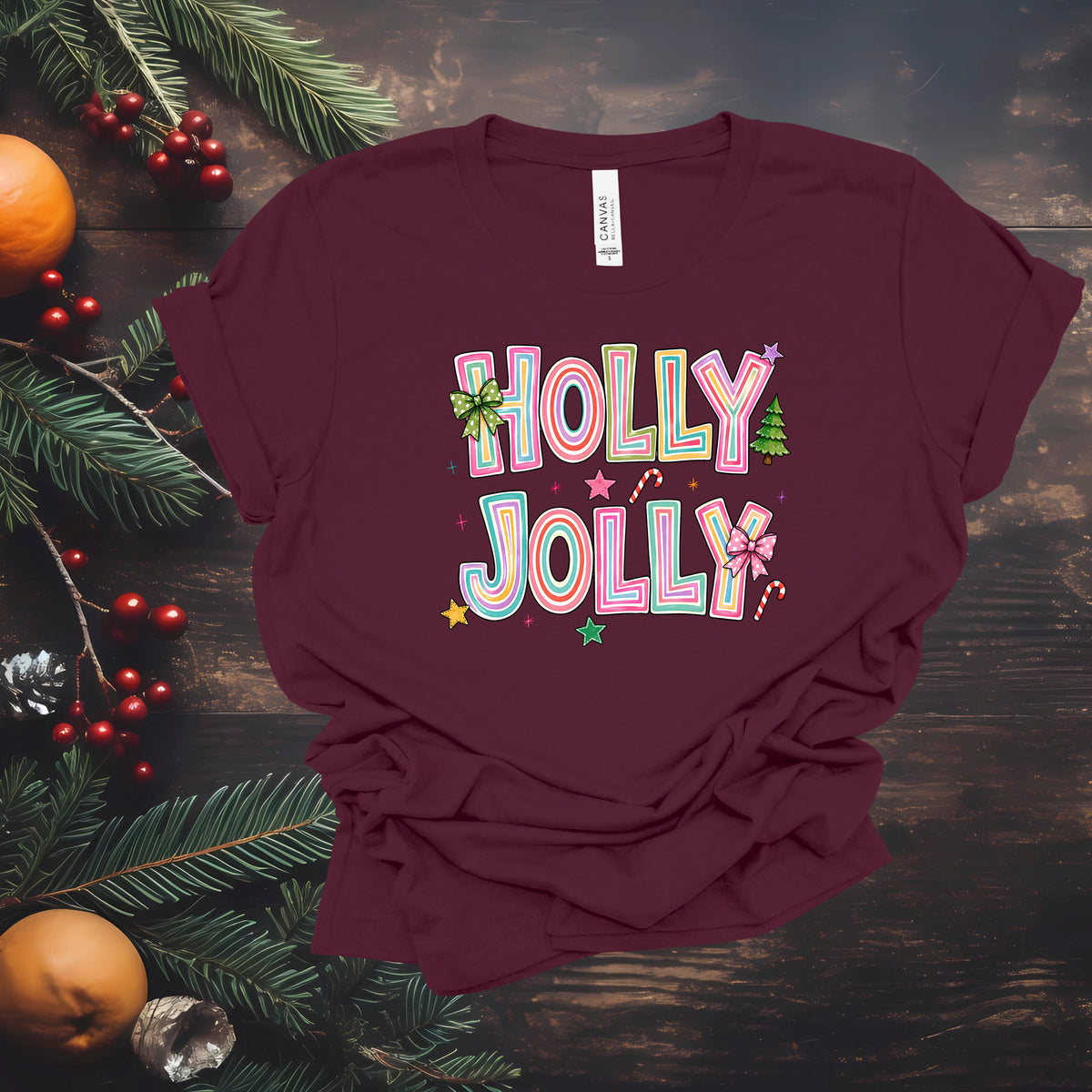 Colorful Holly Jolly (Multiple Color Choices)