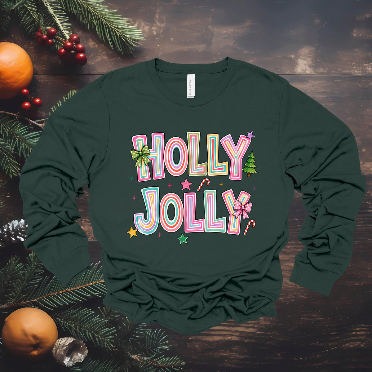 Colorful Holly Jolly (Multiple Color Choices)