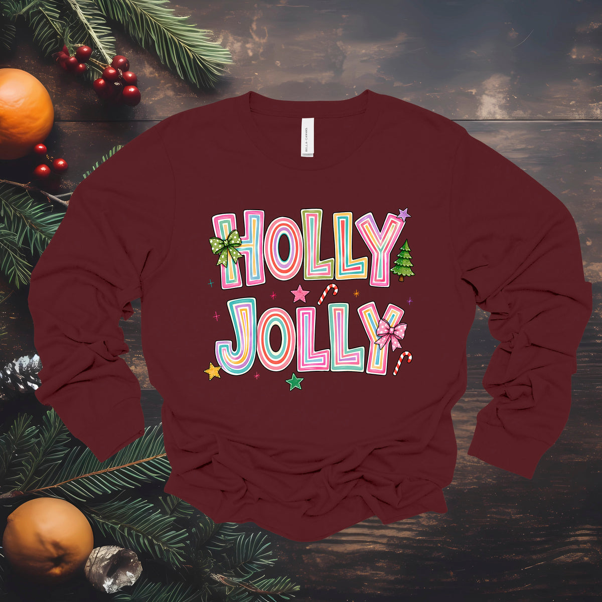 Colorful Holly Jolly (Multiple Color Choices)