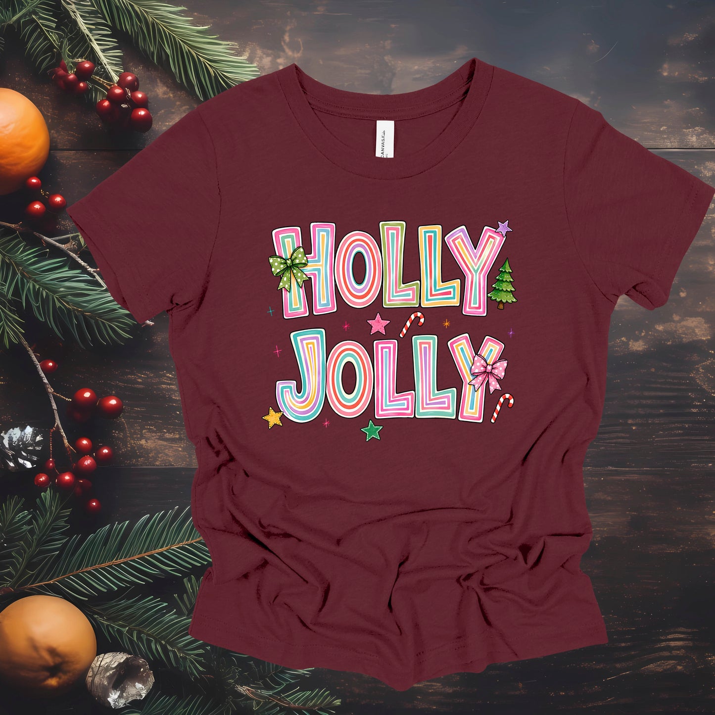 Colorful Holly Jolly (Multiple Color Choices)