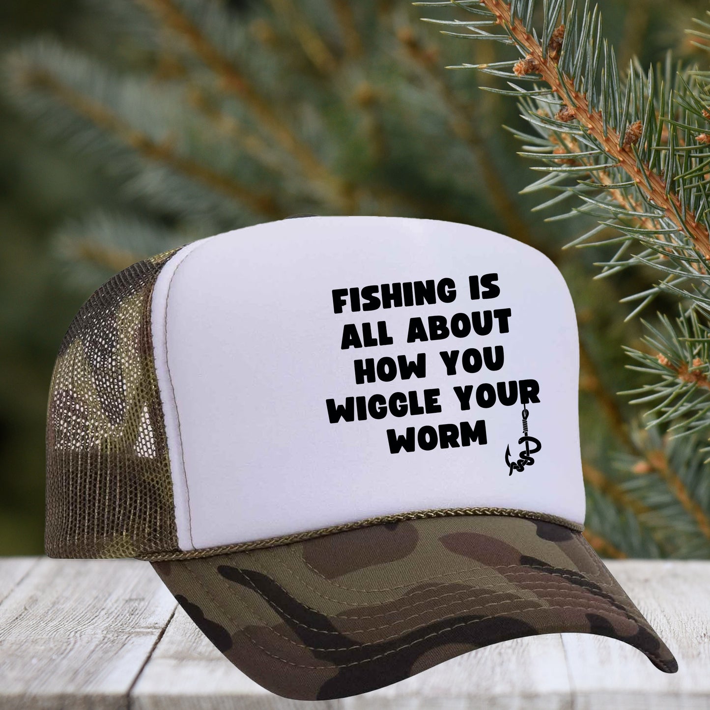 Fishing Is All About How You Wiggle Your Worm (Black Transfer)