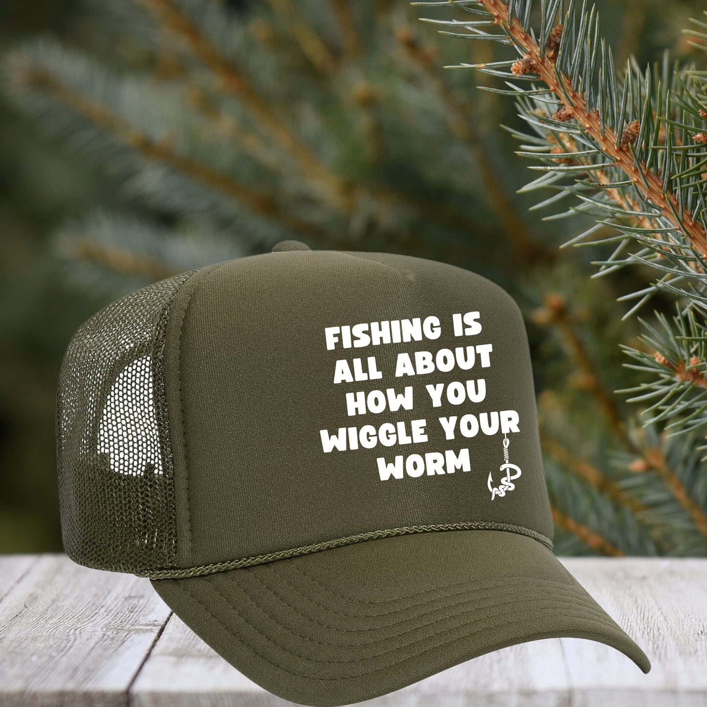 Fishing Is All About How You Wiggle Your Worm (White Transfer)