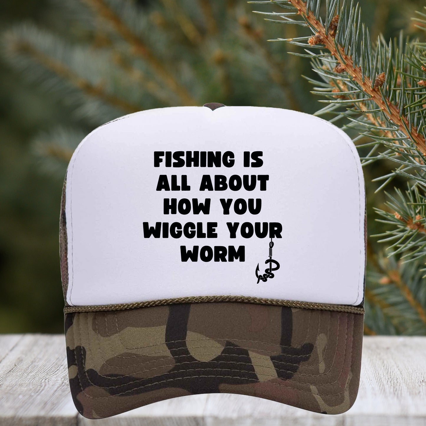 Fishing Is All About How You Wiggle Your Worm (Black Transfer)