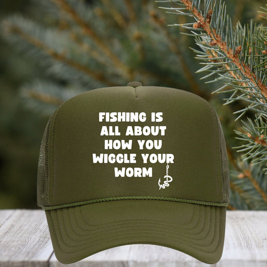 Fishing Is All About How You Wiggle Your Worm (White Transfer)