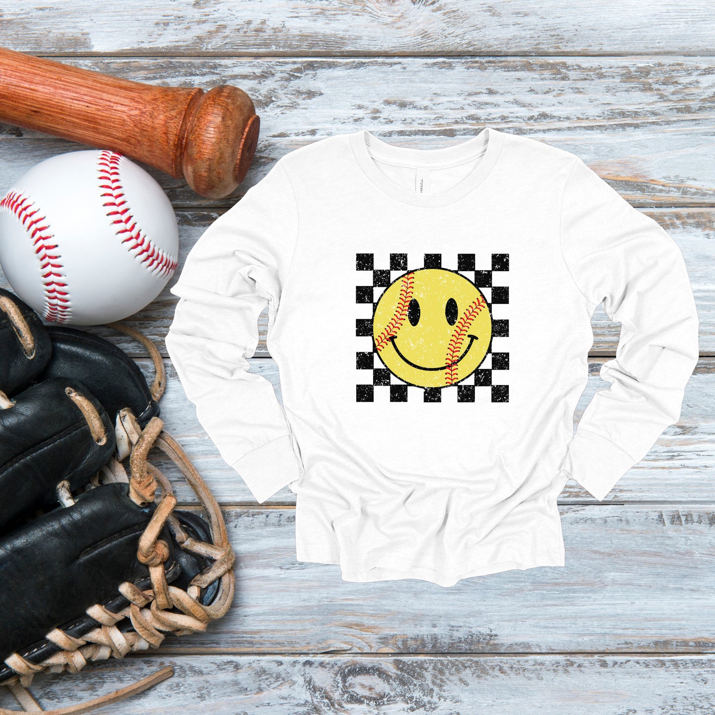Grunge Smiley Softball
