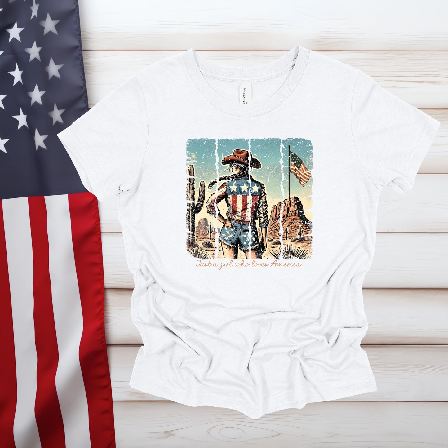 Just A Girl Who Loves America (Multiple Color Choices)