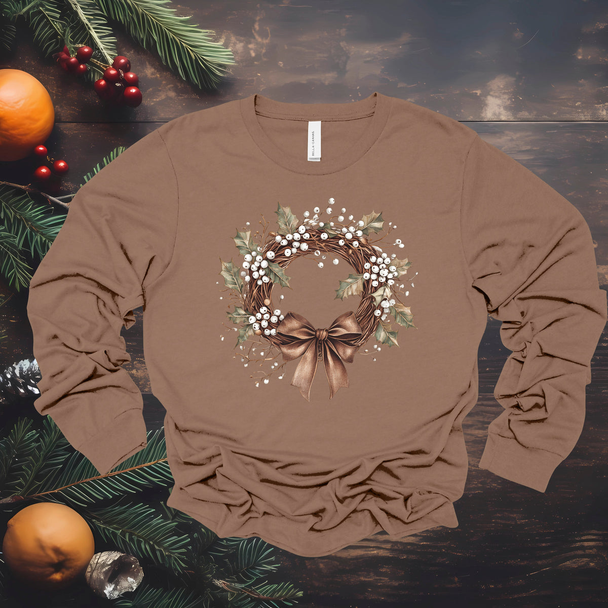 Natural Christmas Wreath (Multiple Color Choices)