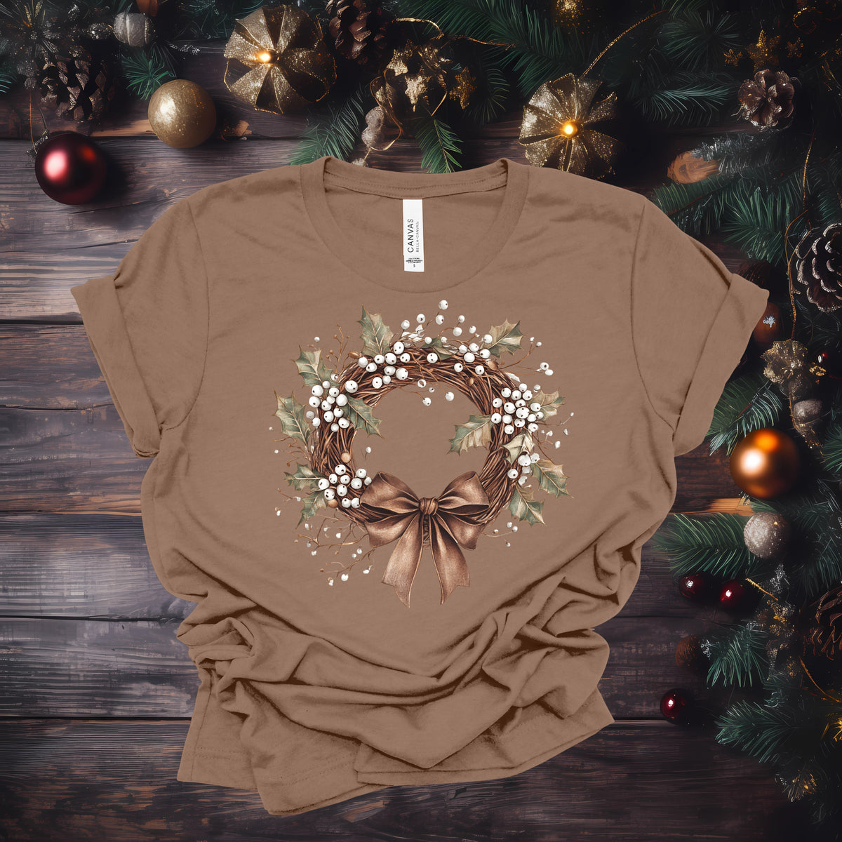 Natural Christmas Wreath (Multiple Color Choices)