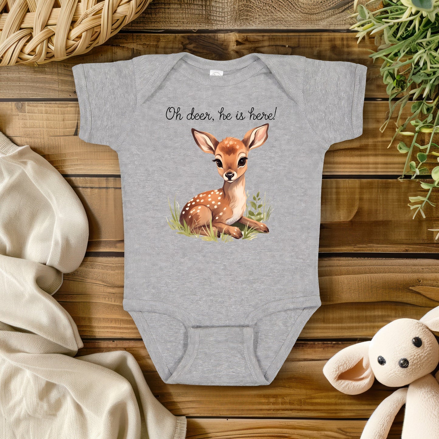Oh Deer He/She Is Here (Multiple Color Choices)