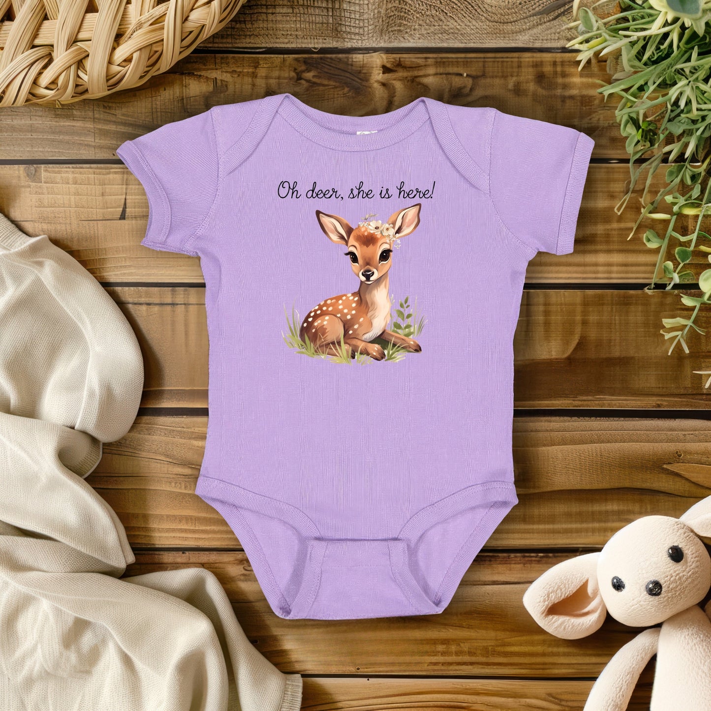 Oh Deer He/She Is Here (Multiple Color Choices)