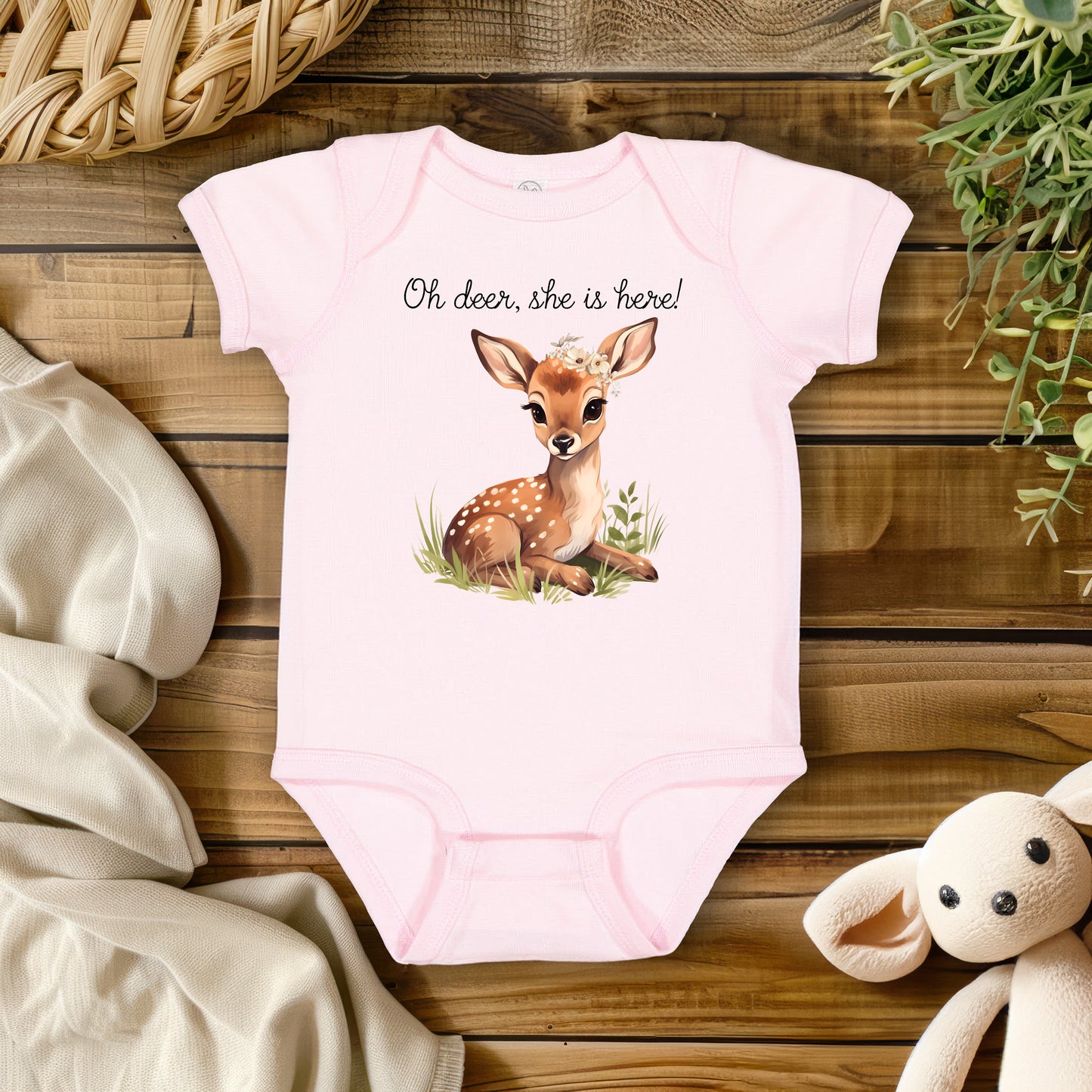Oh Deer He/She Is Here (Multiple Color Choices)