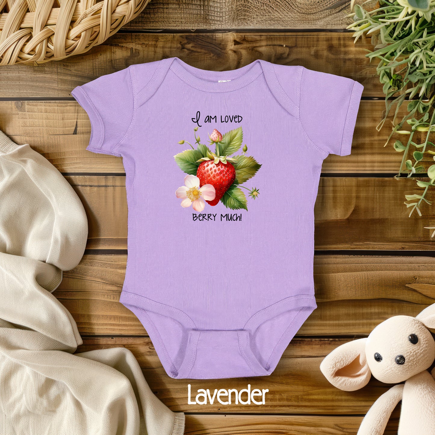 "I Am Loved Berry Much" One Piece Bodysuit