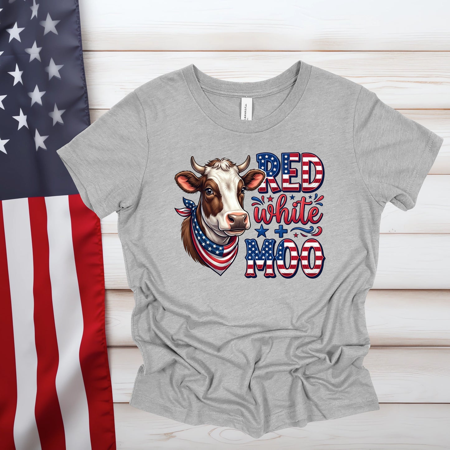 Red, White and Moo (Multiple Color Choices)