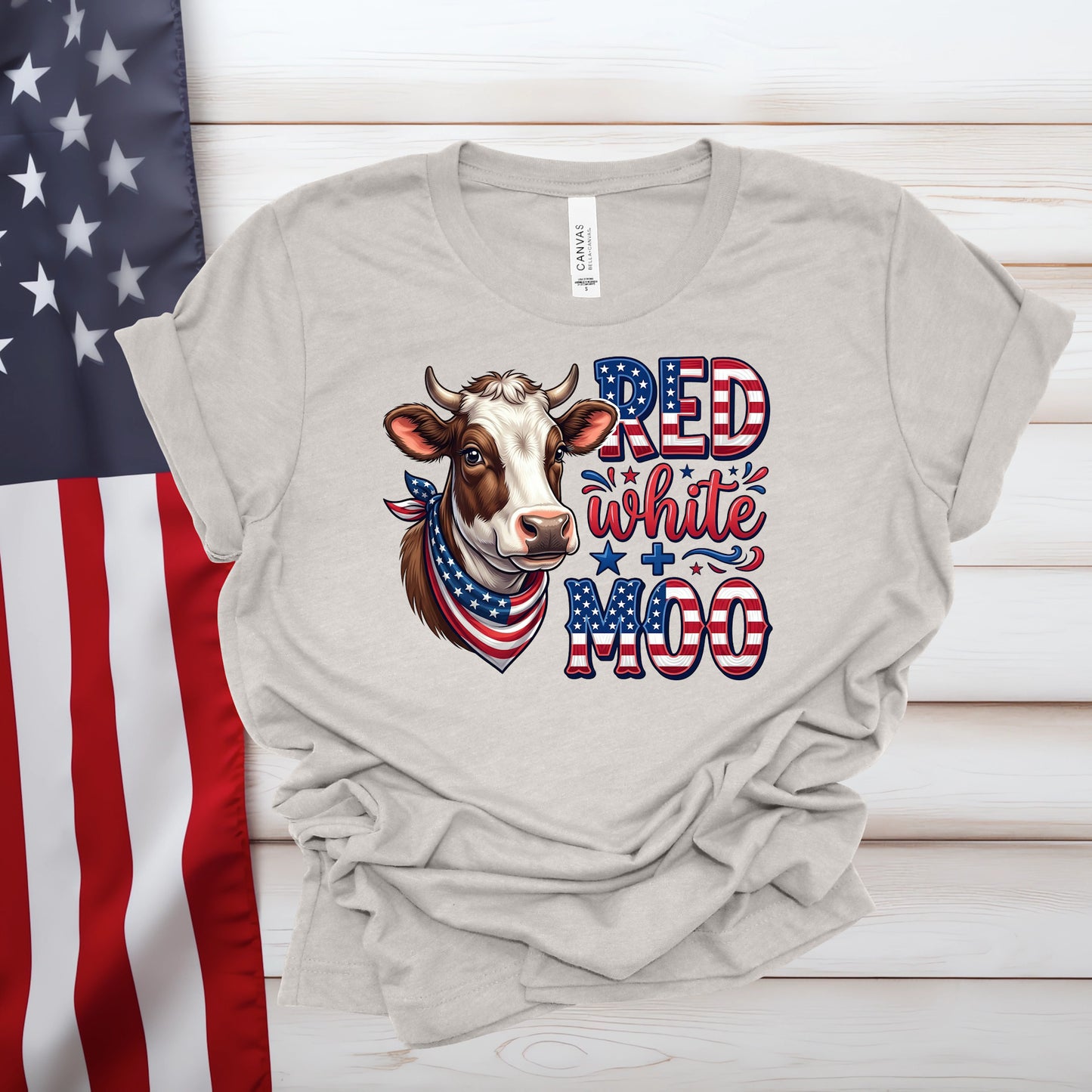 Red, White and Moo (Multiple Color Choices)