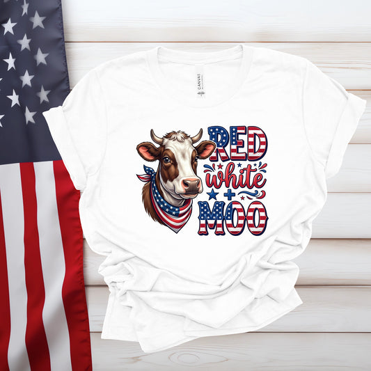 Red, White and Moo (Multiple Color Choices)