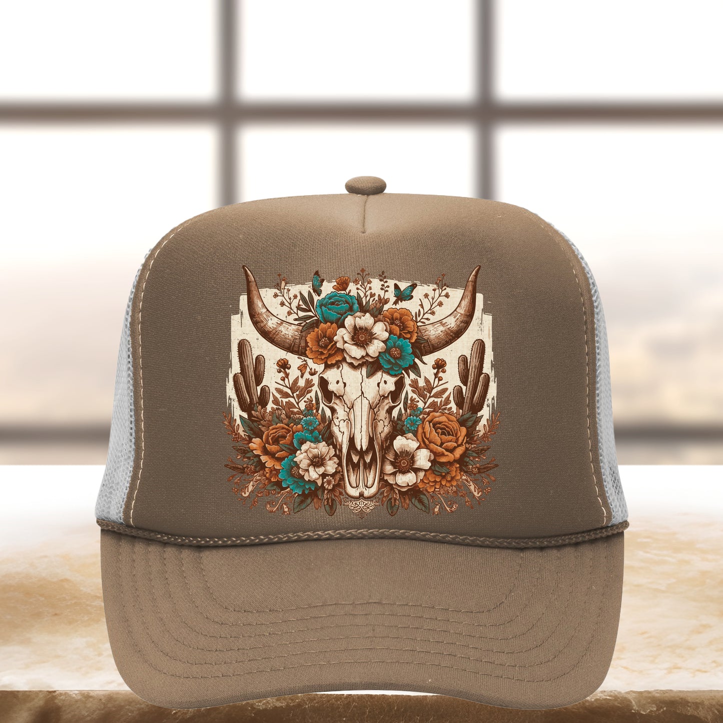 Rustic Floral Skull