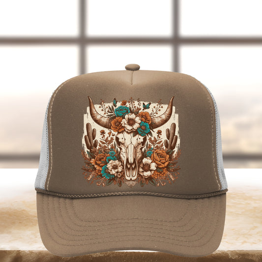 Rustic Floral Skull