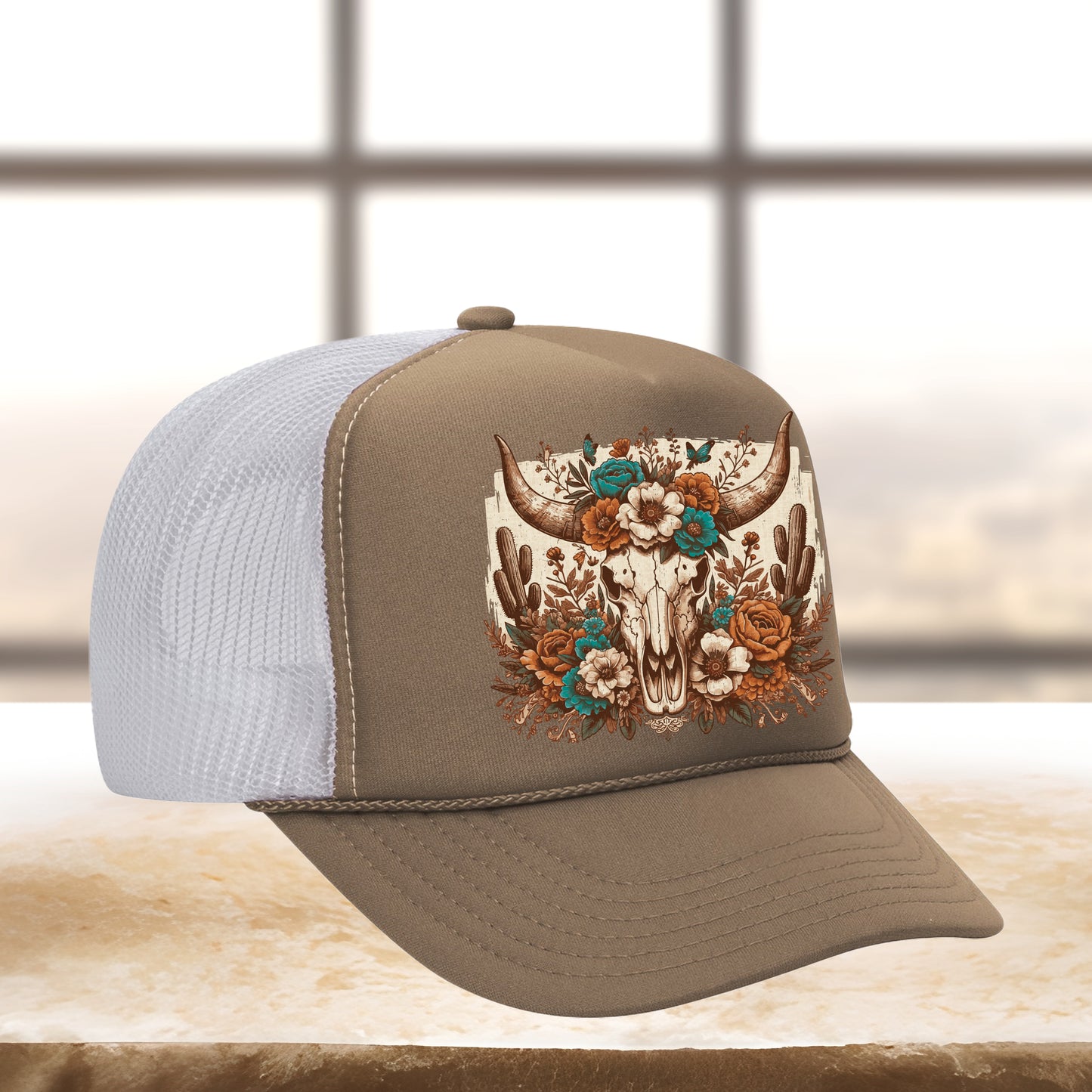Rustic Floral Skull
